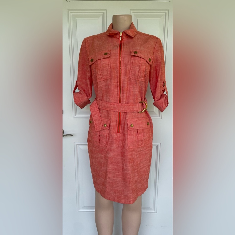 Sharagano Coral Linen Blouse